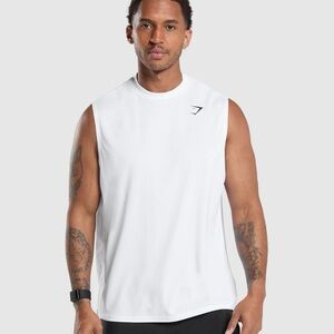 Gymshark Men’s White Sleeveless Training Tank Top